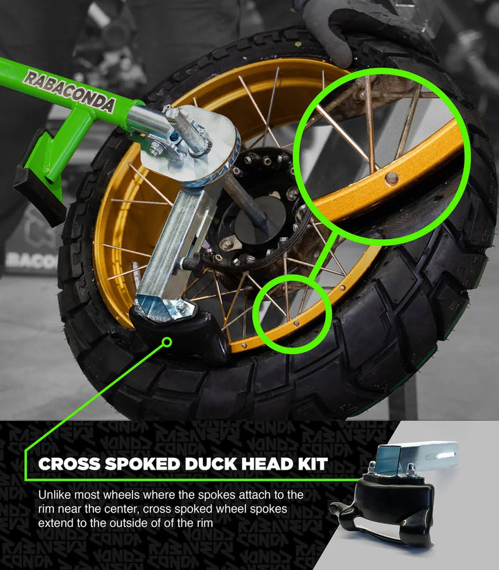 Duck Head Kit for Cross-Spoked Wheels for Street Bike Tyre Changer